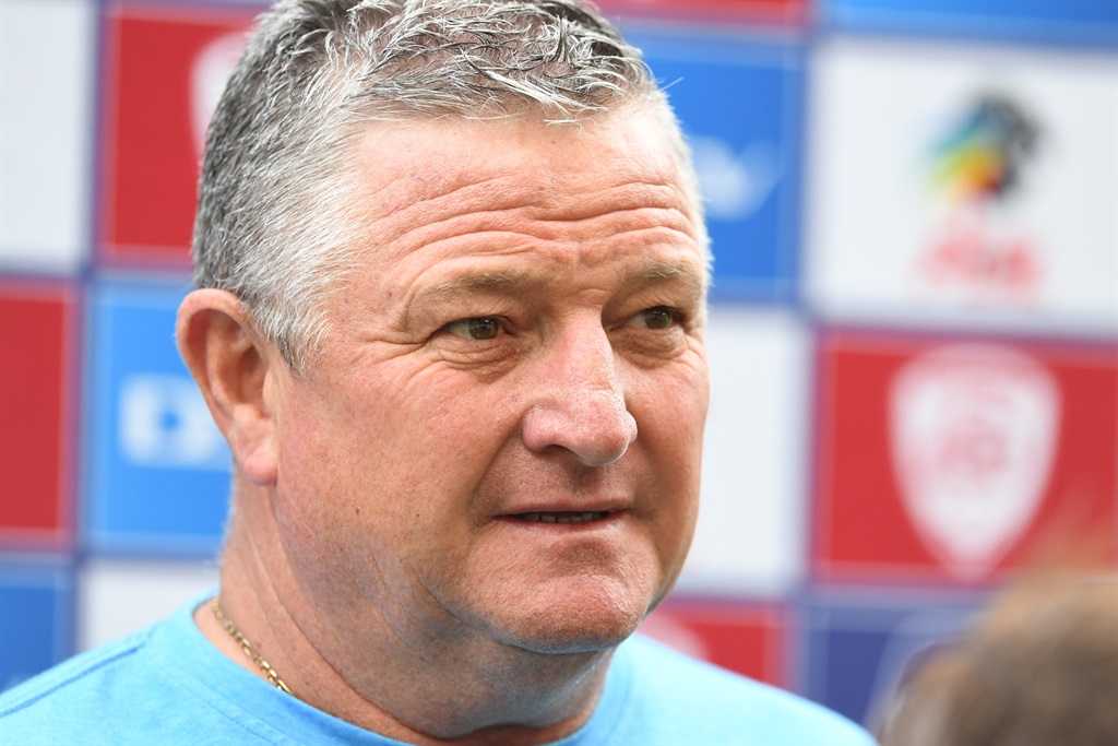 POLOKWANE, SOUTH AFRICA - NOVEMBER 12: Gavin Hunt coach of SuperSport United during the DStv Premiership match between Sekhukhune United and SuperSport United at Peter Mokaba Stadium on November 12, 2023 in Polokwane, South Africa. (Photo by Philip Maeta/Gallo Images)
