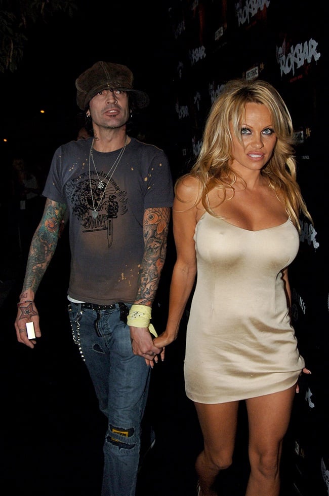 Tommy Lee and Pamela Anderson at the Rokbar Hollyw