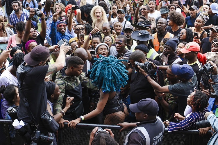 Moonchild Sanelly performing at the Afropunk Fest at Constitution Hill in Johannesburg. (Dennis Manuel)