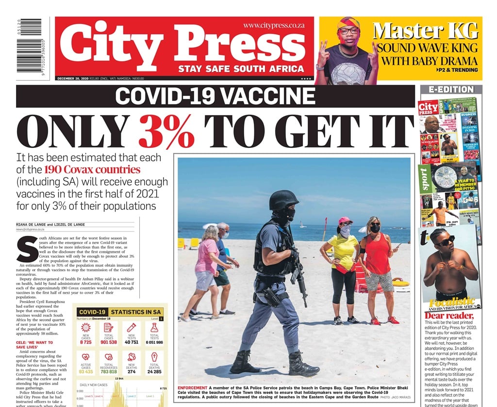 What S In City Press Only 3 To Get Covid 19 Vaccine Why Magashule Report Was Leaked Master Kg Baby Blues Citypress