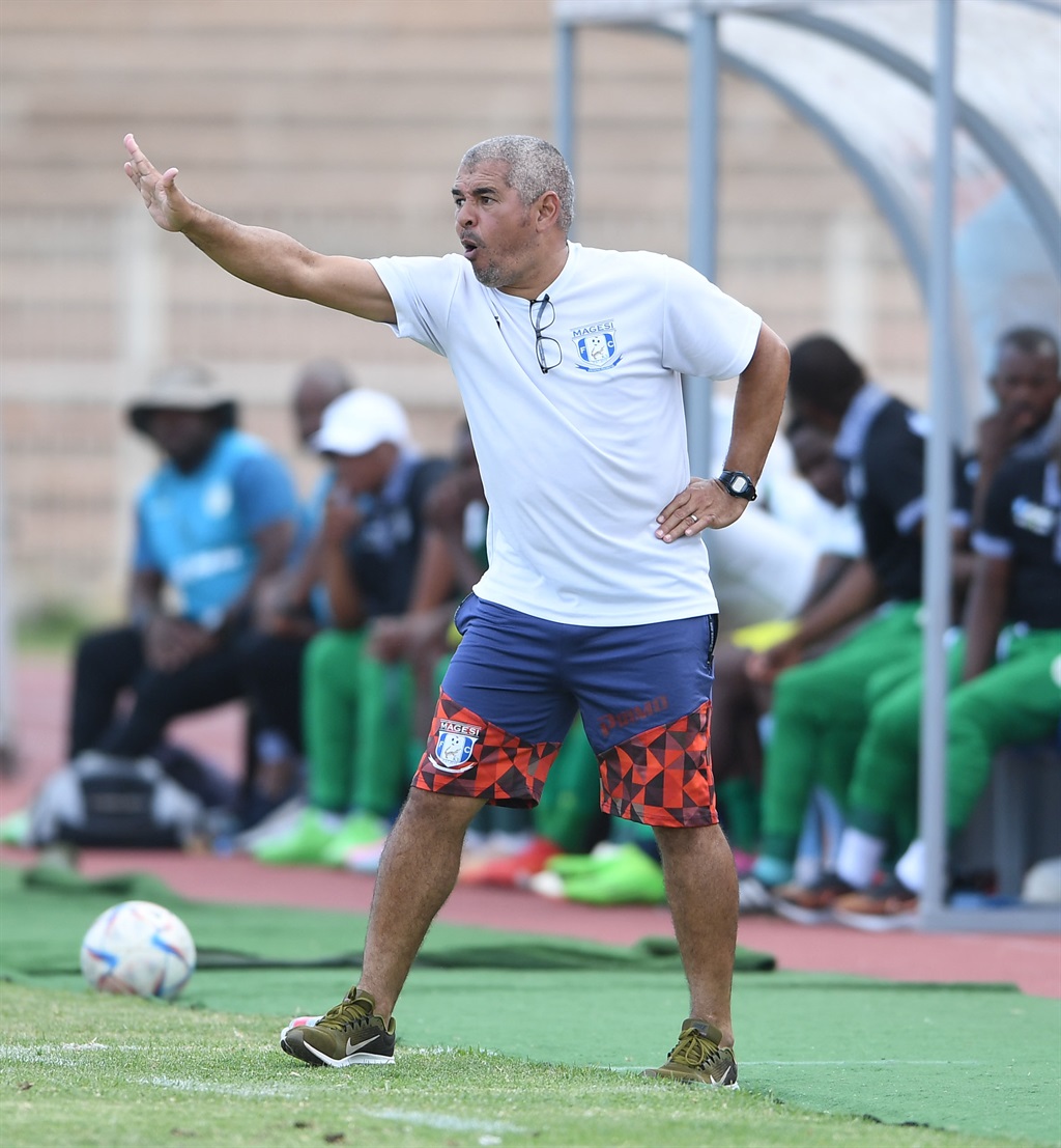 POLOKWANE, SOUTH AFRICA - MARCH 02: Clinton Larsen head coach of Magesi FC during the Motsepe Foundation Championship match between Magesi FC and Baroka FC at Old Peter Mokaba Stadium on March 02, 2024 in Polokwane, South Africa. (Photo by Philip Maeta/Gallo Images)