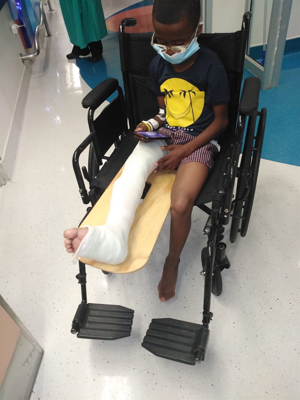 Just last month Deshaan broke his right leg again.