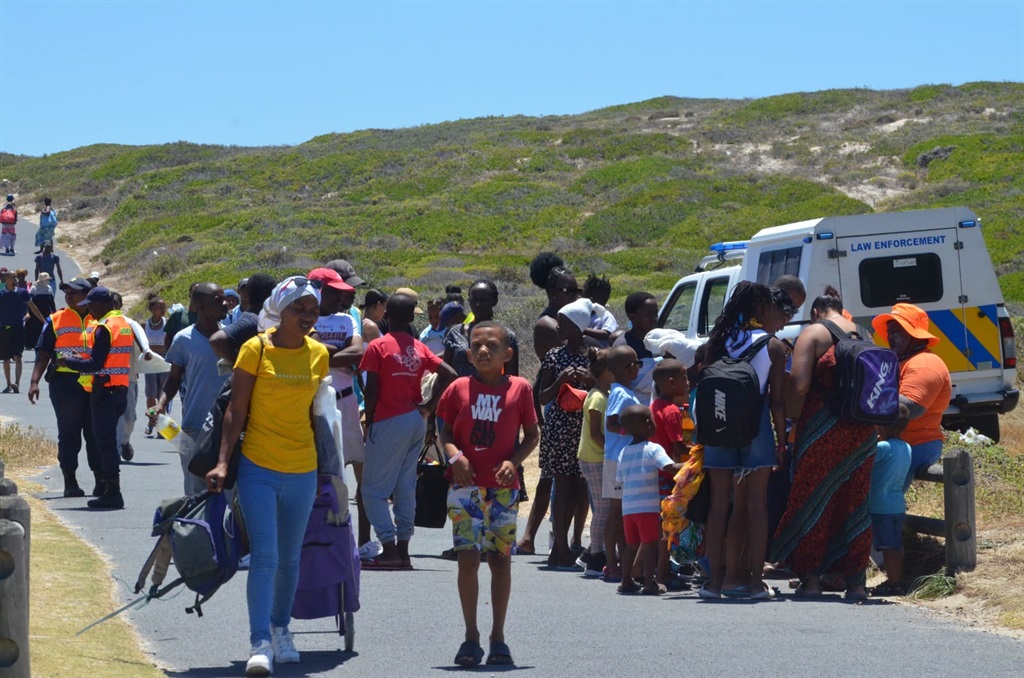 Many people headed to the beach in Cape Town on New Year's Day. Photo by Lulekwa Mbadamane