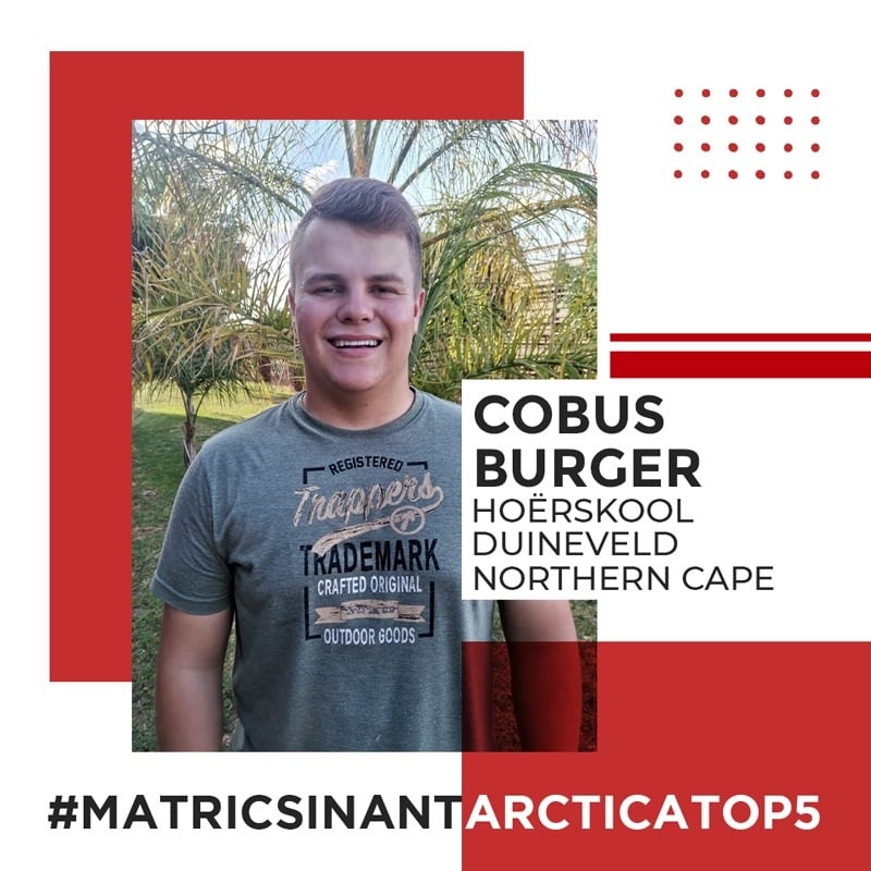 Cobus Burger is one of five students