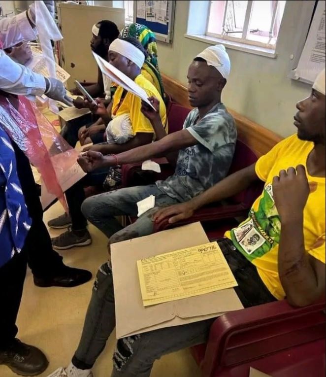 ANC members receiving medical attention at KwaCeza hospital. Photo from X