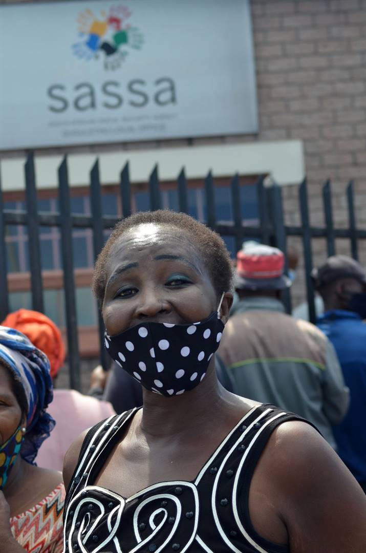 Nomvuyiselo Mampofu was shocked to wake up surrounded by people on Tuesday morning outside Sassa offices.      Photo by Lulekwa Mbadamane