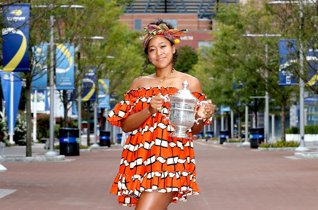 Naomi Osaka poses with the US Open trophy the morning after winning the Women's Singles Final on Day Fourteen of the 2020 US Open at the USTA Billie Jean King National Tennis Center on September 13, 2020 in the Queens borough of New York City. (Photo by Matthew Stockman/Getty Images)