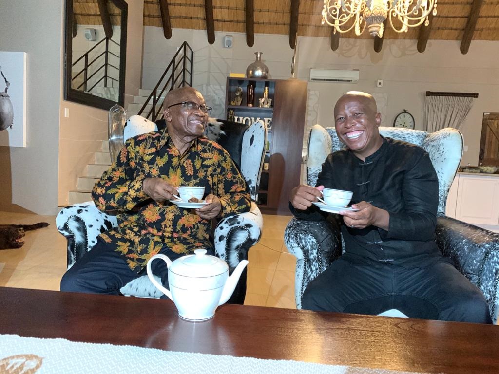 Julius Malema and Jacob Zuma met for tea at Nkandla in 2021.