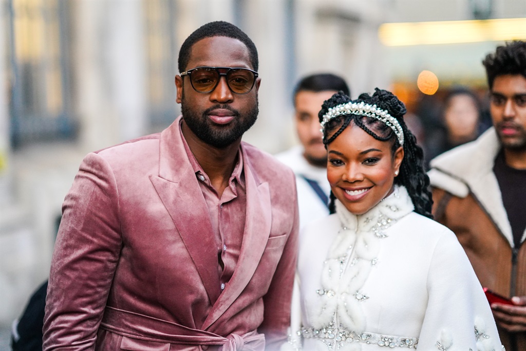 Gabrielle Union and Dwayne Wade outside Ralph & Russo, during Paris Fashion Week - Haute Couture Spring/Summer 2020, on January 20, 2020 in Paris, France. Photo by Edward Berthelot/ Getty Images
