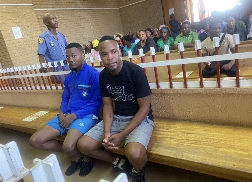 Tshepo Stompie Masombuka and Sipho Rusty Kgomo during their first appearance in the Soshanguve Magistrates Court. Photo by Keletso Mkhwanazi