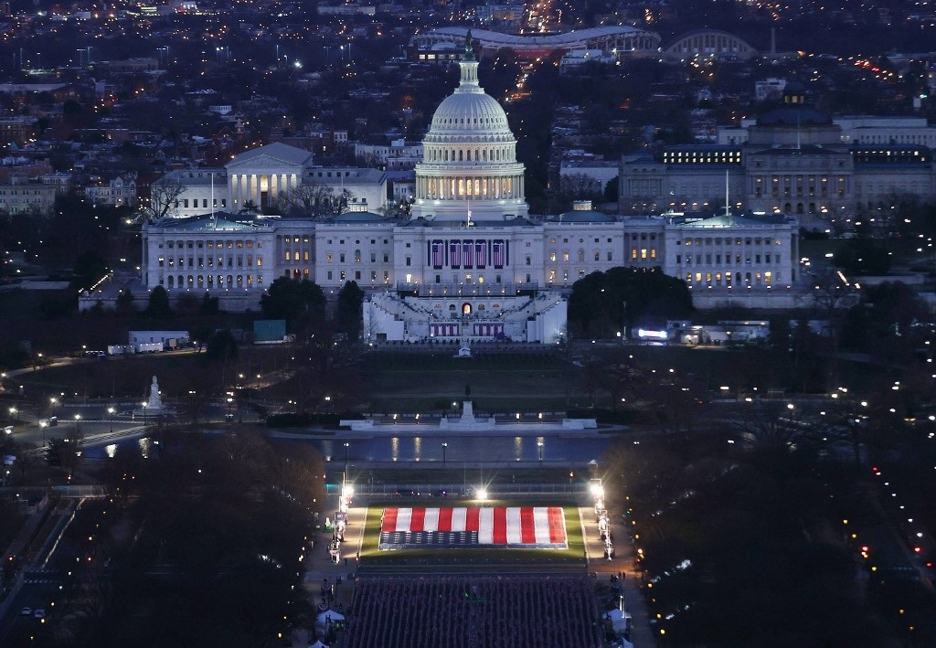 The US Capitol building is prepared for the inauguration ceremonies for President-elect Joe Biden. (Joe Raedle, AFP) 