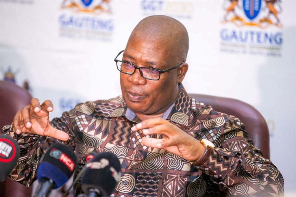 Gauteng Premier Panyaza Lesufi addressing a media briefing following his State of the Province Address on Monday. 