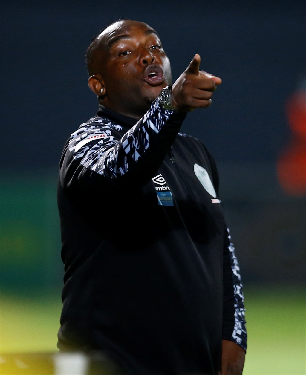 Benni McCarthy (Head Coach) of AmaZulu F.C. during the 2021 Nedbank Cup game between Golden Arrows and AmaZulu at Sugar Ray Xulu Stadium on 6 February 2021 ©Steve Haag/BackpagePix