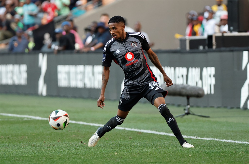 Monnapule Saleng of Orlando Pirates during the DStv Premiership 2023/24 football match between Orlando Pirates and Kaizer Chiefs at Soccer City in Johannesburg, South Africa on 09 March 2024  