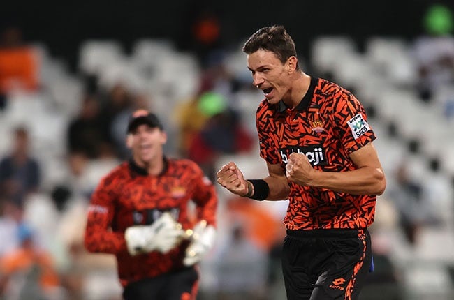 All-rounder Marco Jansen celebrates wicket for Sunrisers Eastern Cape. (Image: SA20/Sportzpics)