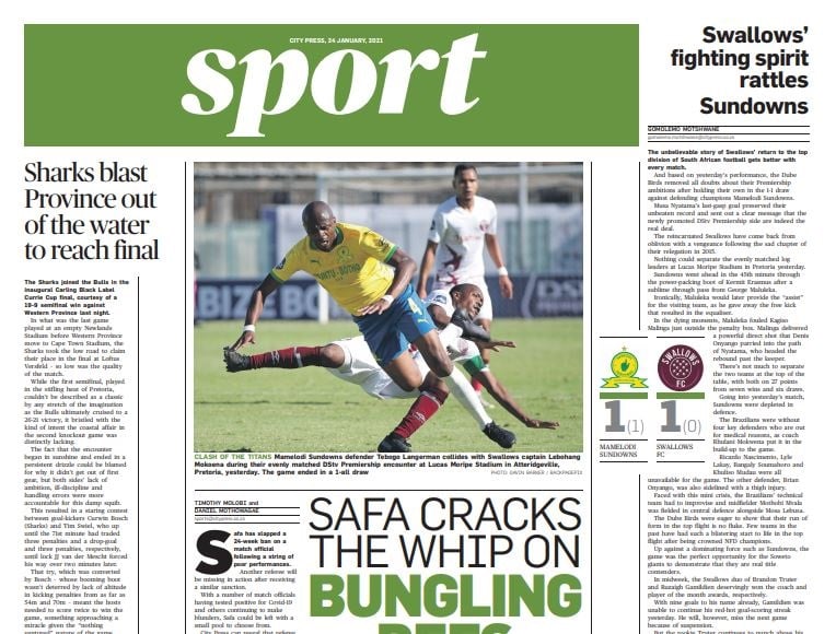 What’s in City Press Sport