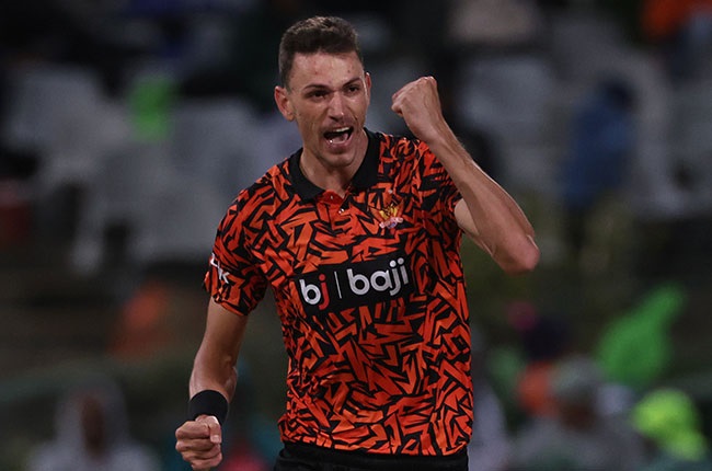 South African all-rounder Marco Jansen celebrates wicket for Sunrisers Eastern Cape. (Image: SA20/Sportzpics)