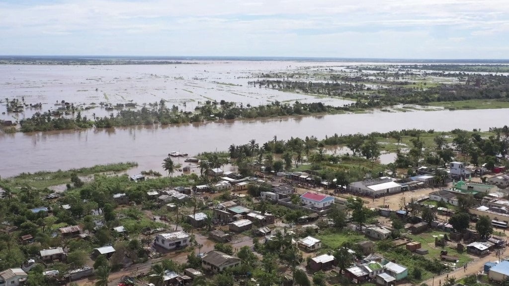 Footage taken by UNICEF on 24 January shows widespread flooding in the Buzi area of Mozambique after the landfall of Cyclone Eloise. (Screengrab, AFP)