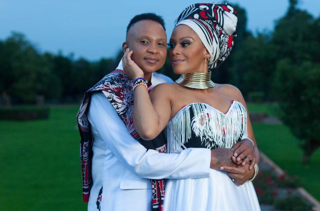 Letoya Makhene and her partner Lebo Kwesa have shared their traditional wedding pictures for the first time.