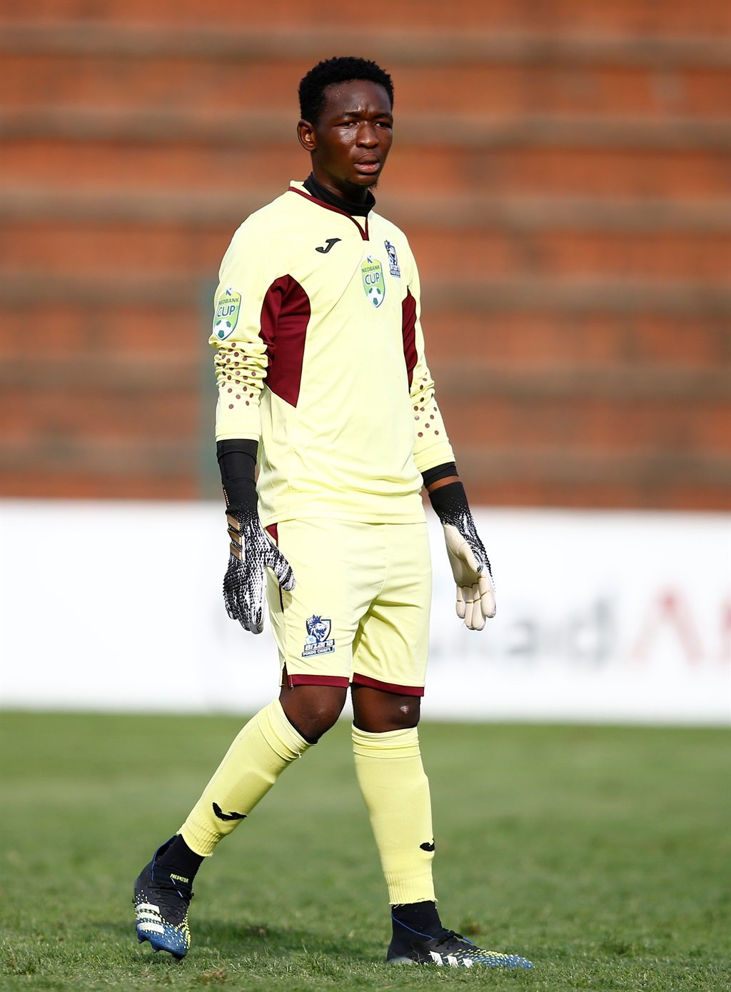 DURBAN, SOUTH AFRICA - FEBRUARY 04: Kopano Thuntsane Goal keeper of Bizana Pondo Chiefs  during the Nedbank Cup, Last 32 match between Bizana Pondo Chiefs and Cape Town All Stars at King Zwelithini Stadium on February 04, 2021 in Durban, South Africa. (Photo by Steve Haag/BackpagePix/Gallo Images)