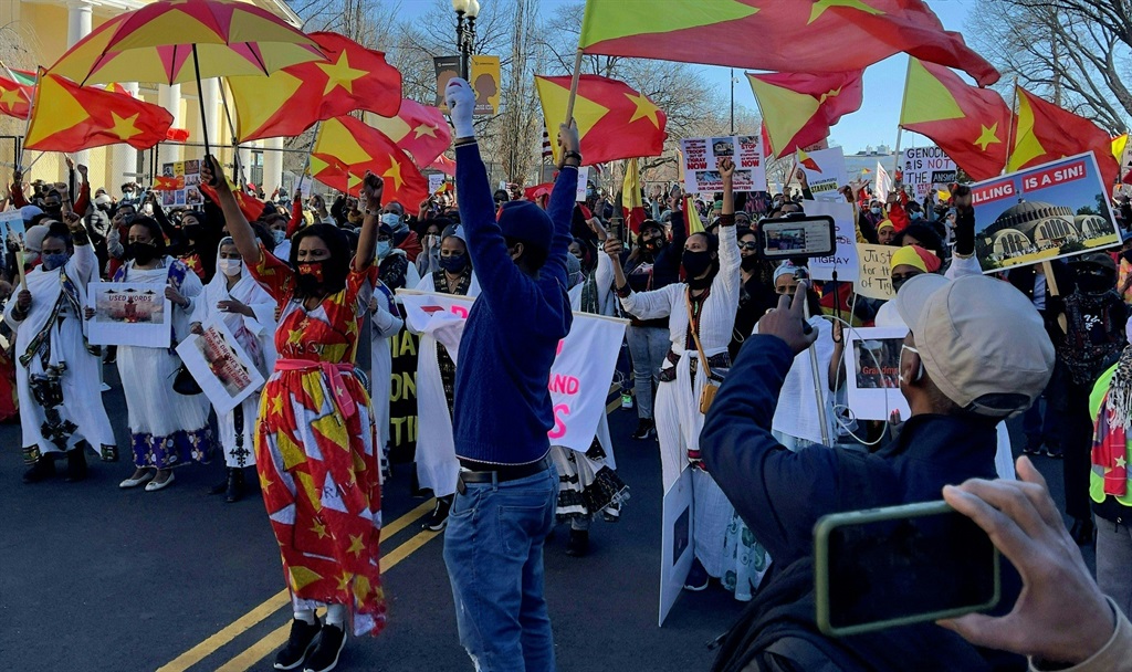 Ethiopians from Tigray region protesting