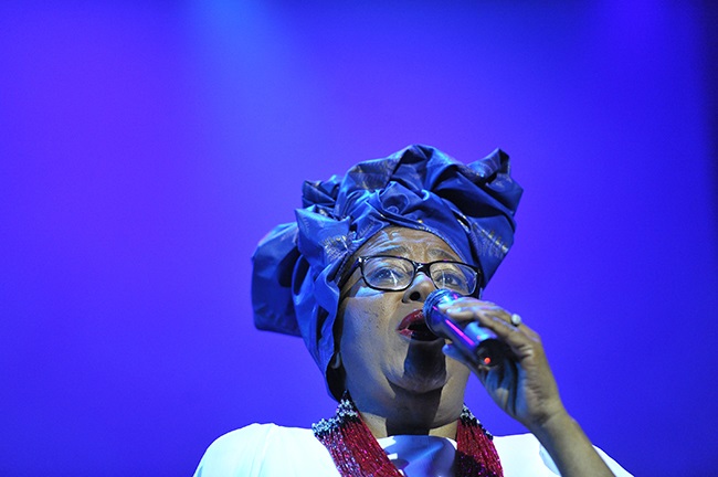 Sibongile Khumalo performs during the Greg Maqoma and Friends show on 4 December 2015 at the Gold Reef City Lyric Theatre in Johannesburg, South Africa. Picture: Gallo Images / City Press / Elizabeth Sejake