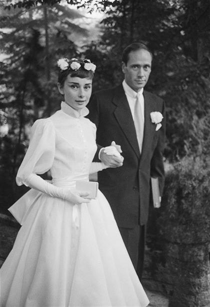 25th September 1954: Film star couple Audrey Hepb