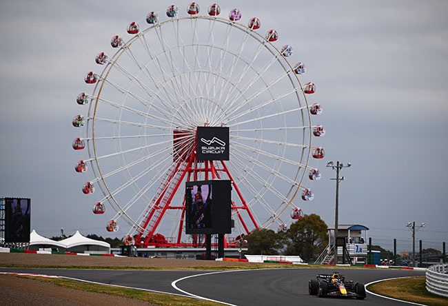 Max Verstappen during practice ahead of the F1 Grand Prix of Japan at Suzuka International Racing Course on 5 April 2024. (Clive Mason/Getty Images)