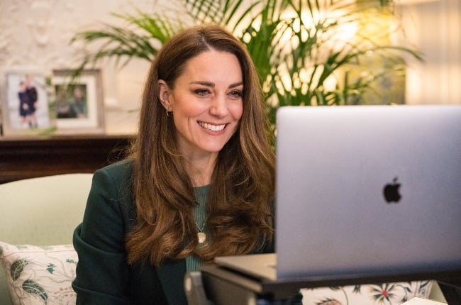 Kate Middleton during her recent virtual chat with fellow parents and a school teacher. (Photo: Rota/CameraPress/Greatstock)