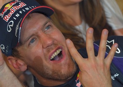 <b>TITLE NO.4:</b> Sebastian Vettel dominated the Indian GP to claim his sixth win in a row in 2013 as well as his fourth consecutive F1 title. <i>Image: AFP</i>
