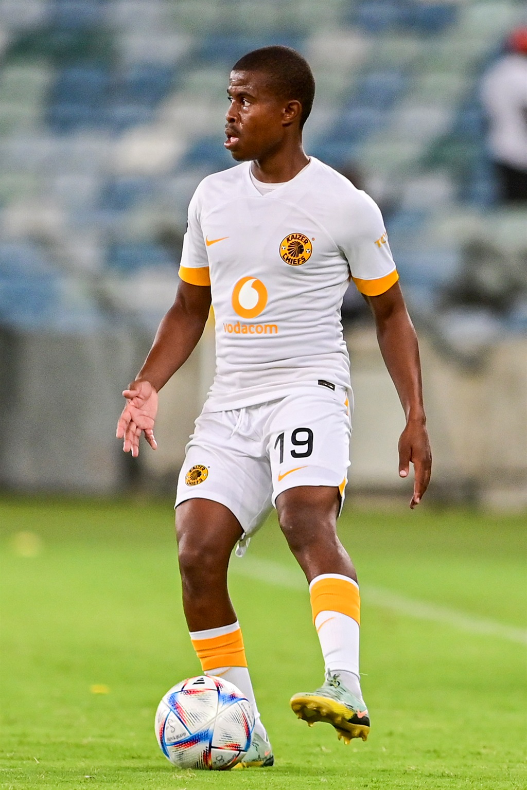 DURBAN, SOUTH AFRICA - JANUARY 13: Happy Mashiane of Kaizer Chiefs during the DStv Premiership match between AmaZulu FC and Kaizer Chiefs at Moses Mabhida Stadium on January 13, 2023 in Durban, South Africa. (Photo by Darren Stewart/Gallo Images)