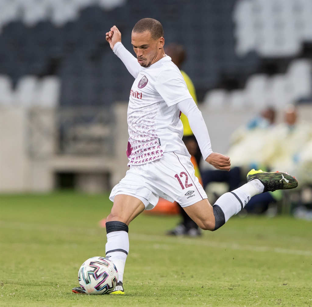 Ruzaigh Gamildien of Swallows Football Club during the DStv Premiership 2020/21 game between TS Galaxy and Swallows FC at Mbombela Stadium on 2 March 2021 Â© Dirk Kotze/BackpagePix8BIM