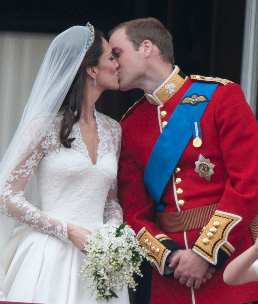 Prins William en Kate op hul troudag.