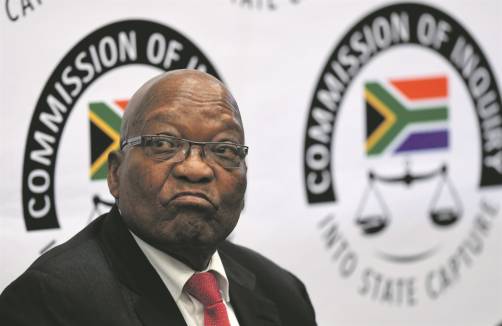 Former president Jacob Zuma at the Zondo commission.