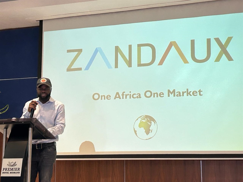 Franck Obambi Ngatse, CEO and founder of Zandaux, speaking during its official SA launch on Wednesday.