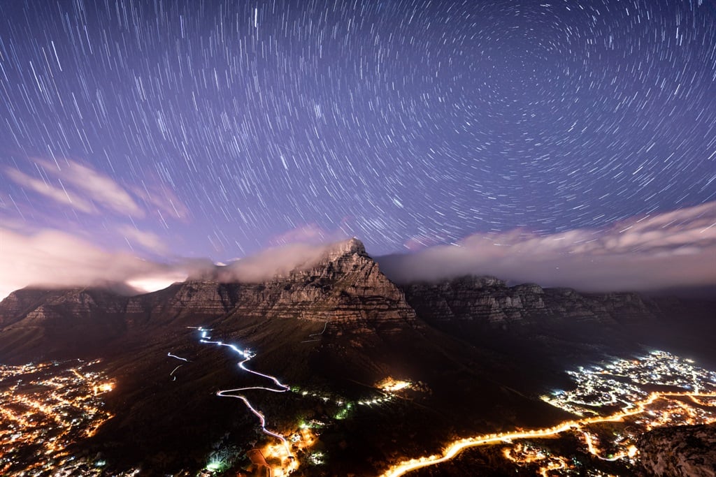 A star trail capture of Table Mountain, taken in 2021. 