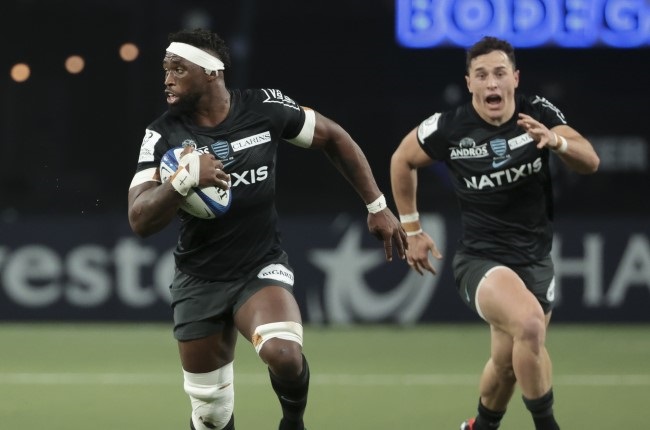 English winger Henry Arundell, right, plays his rugby at Racing 92 with Springbok captain Siya Kolisi, left. (Jean Catuffe/Getty Images)