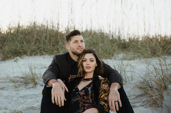 Tim Tebow and Demi-Leigh Pose Together in Sunset Photo