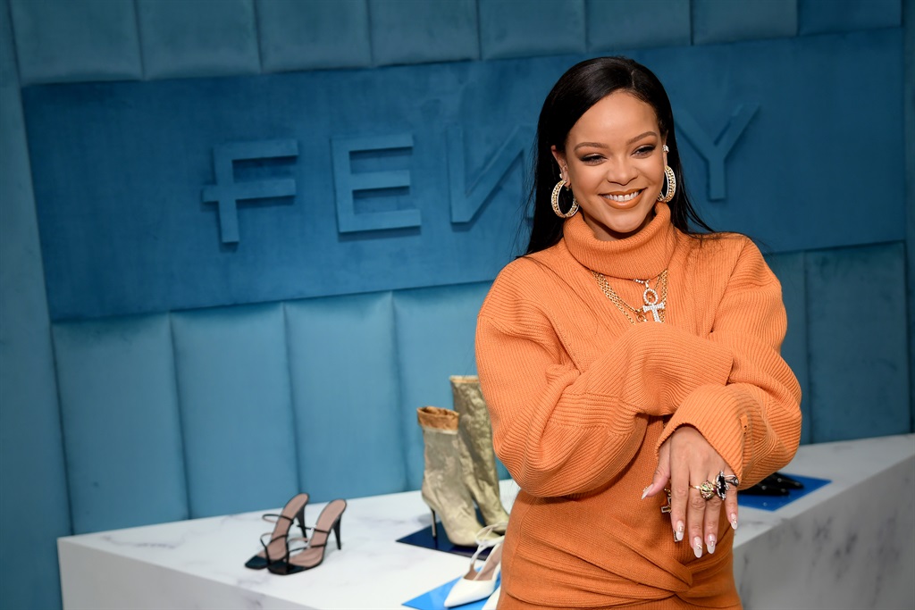 Robyn Rihanna Fenty and Linda Fargo celebrate the launch of FENTY at Bergdorf Goodman at Bergdorf Goodman on February 07, 2020 in New York City. (Photo by Dimitrios Kambouris/Getty Images for Bergdorf Goodman)