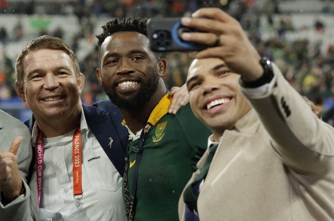 World Cup winners Bryan Habana and John Smit were among the South Africans who celebrated with Siya Kolisi's Springboks when they won the country's fourth World Cup title in France last year. (Tom Jenkins/Getty Images)