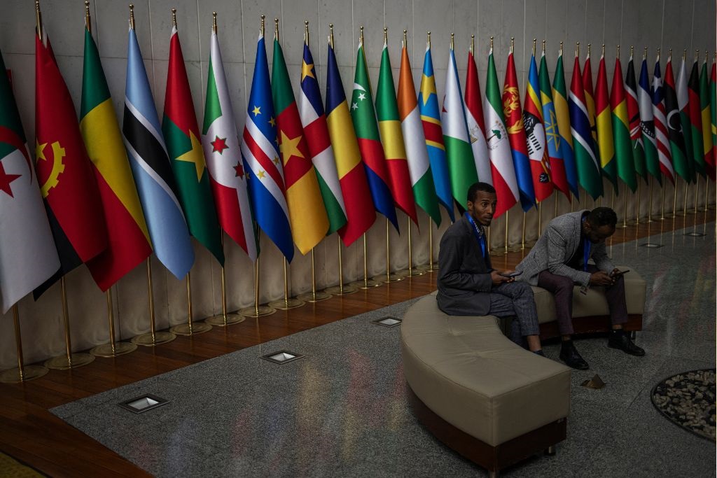 Member states of the African Union at the AU headquarters in Addis Ababa on February 15, 2024.
