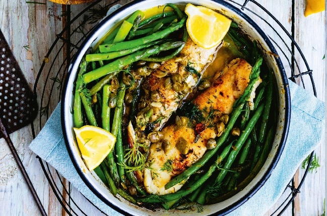 Grilled fish with lemon and caper butter. (Photo: SUPPLIED)  