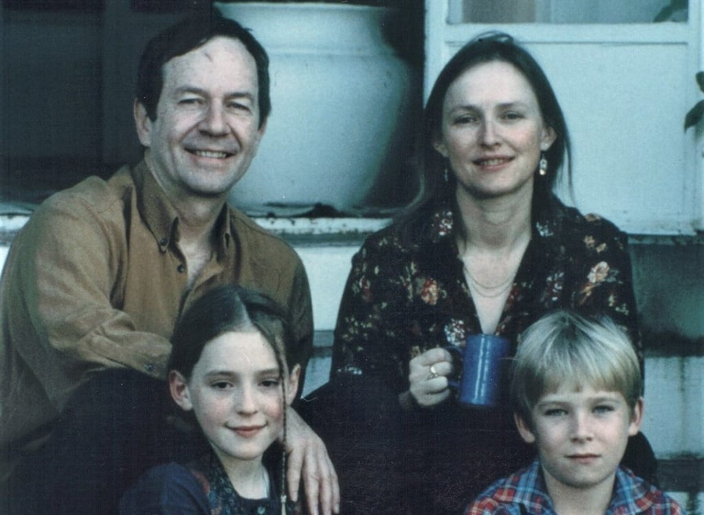 Chris Mann at home with his partner, Julia, and children Amy and Luke, in 1996. (Photo: Chris Mann Website)