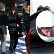 Go, Harry! Meghan cheers on bobsledding prince amid website drama
