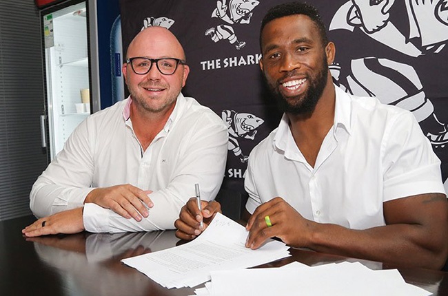 Ed Coetzee (left) and Siya Kolisi (Sharks media)