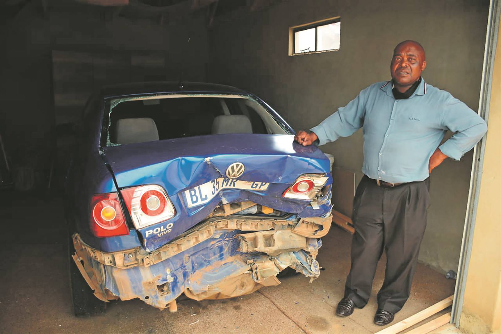 Molefe Rakosa says his car was bumped by a bakkie with a City of Ekurhuleni logo at the weekend.          Photo by Muntu Nkosi