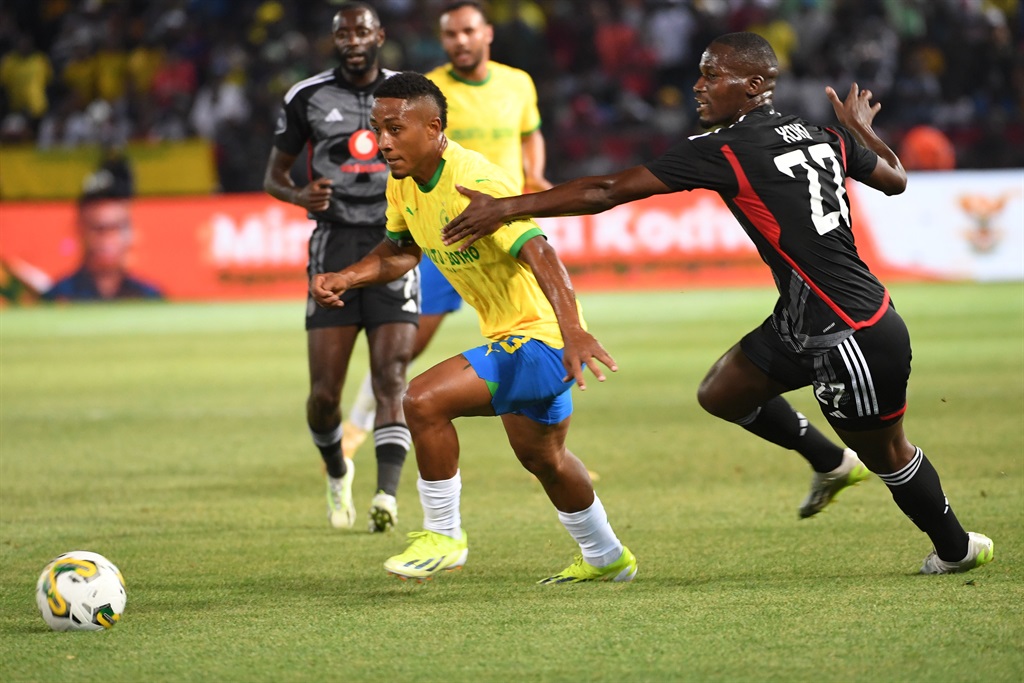 Sundowns' Lucas Ribeiro and Orlando Pirates could possibly meet in this year's Nedbank Cup final
