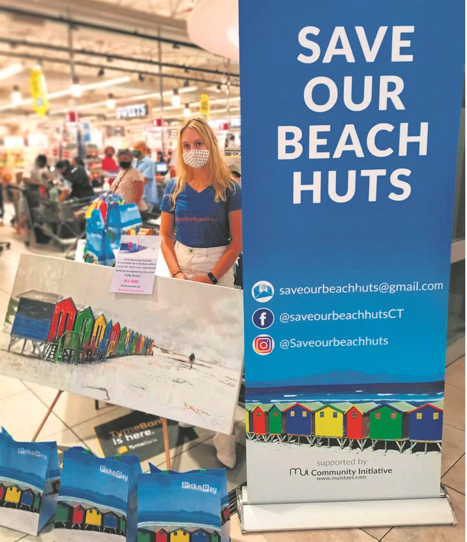 The Save the Beach Huts initiative set up shop at Pick n Pay Constantia on Saturday 13 February, to boost its fundraising efforts.PHOTO: Facebook