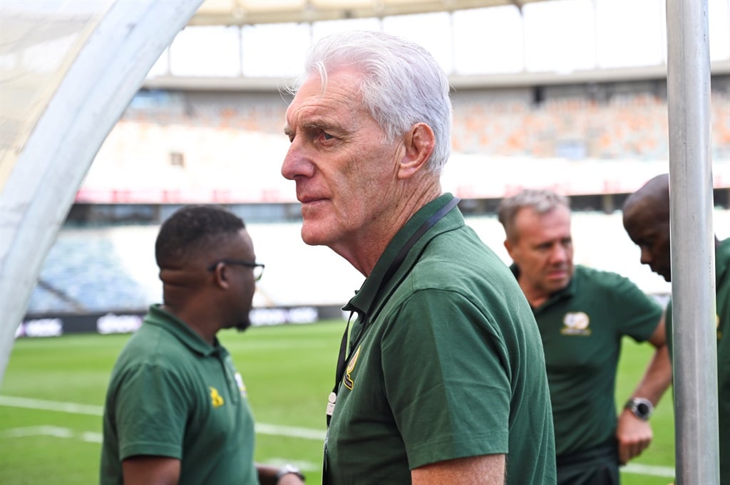 DURBAN, SOUTH AFRICA - NOVEMBER 18: Hugo Broos, coach of South Africa during the 2026 FIFA World Cup, Qualifier match between South Africa and Benin at Moses Mabhida Stadium on November 18, 2023 in Durban, South Africa. (Photo by Darren Stewart/Gallo Images)