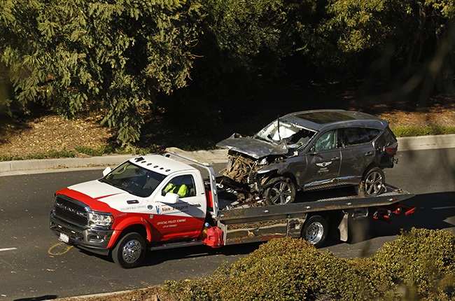 Tiger Woods accident scene (Getty)